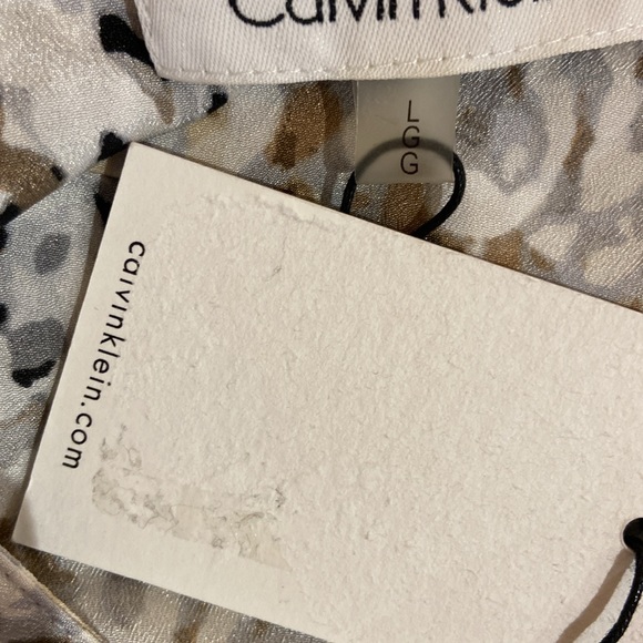 CALVIN KLEINN| Size L | animal print button down blouse - Picture 10 of 13